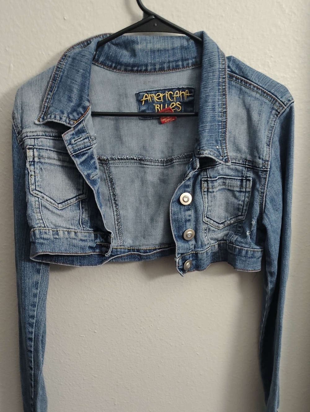 Light Blue Cropped Denim Jacket